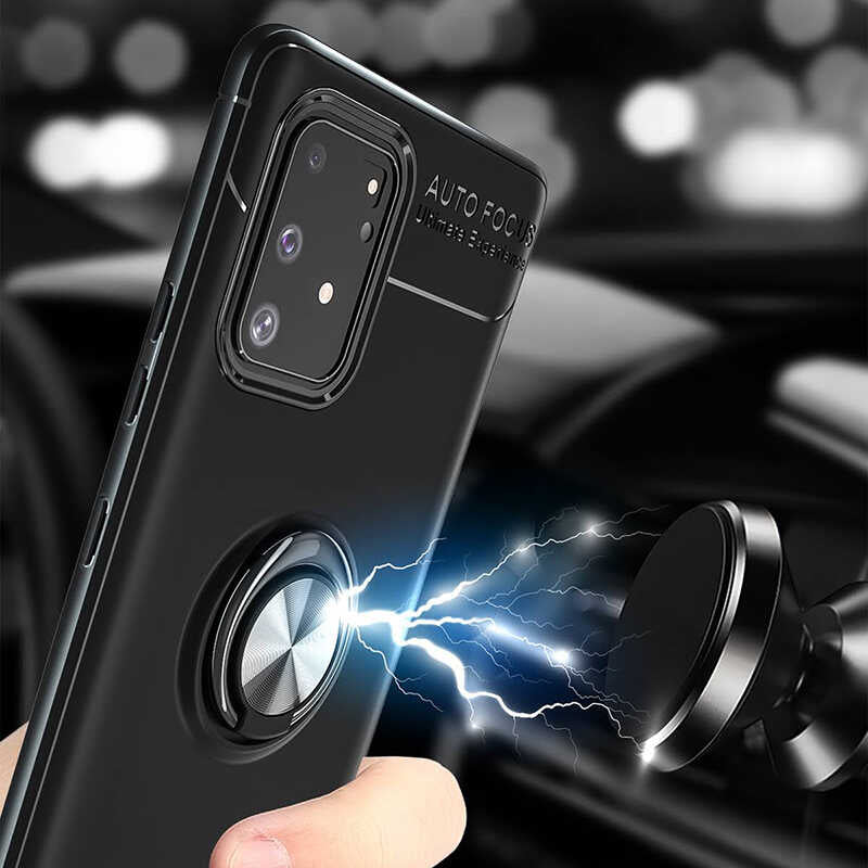 Galaxy A91 (S10 Lite) Kılıf Zore Ravel Silikon Kapak Siyah