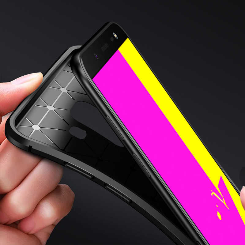Galaxy J6 Kılıf Zore Negro Silikon Kapak Kahverengi