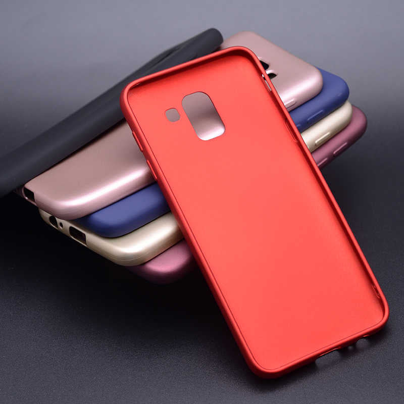 Galaxy J6 Kılıf Zore Premier Silikon Kapak Mürdüm