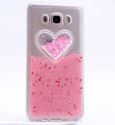 Galaxy J7 2016 Kılıf Zore Kalpli Silikon Pembe