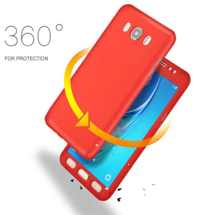 Galaxy J7 Core Kılıf Zore 360 3 Parçalı Rubber Kapak Rose Gold