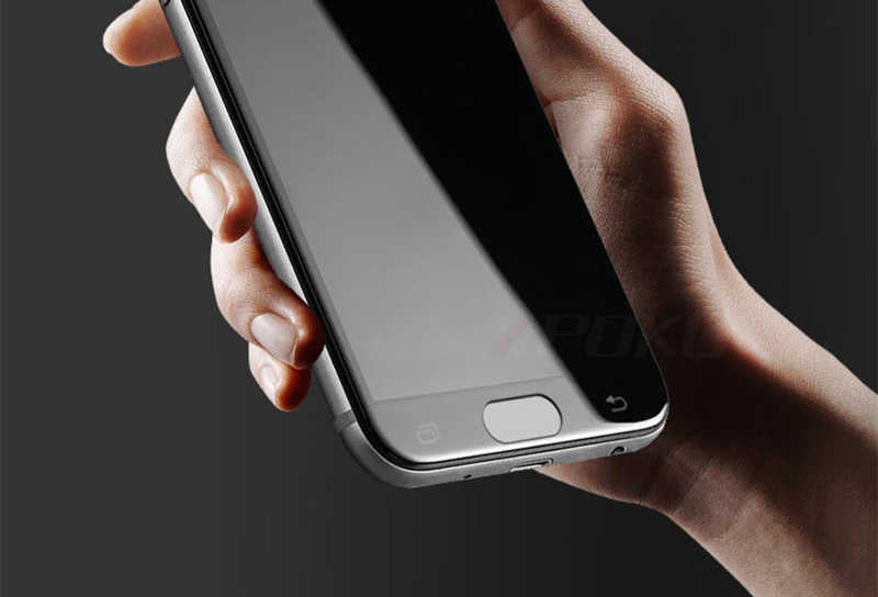 Galaxy J7 Prime Zore Kenarları Kırılmaya Dayanıklı Cam Ekran Koruyucu Gold