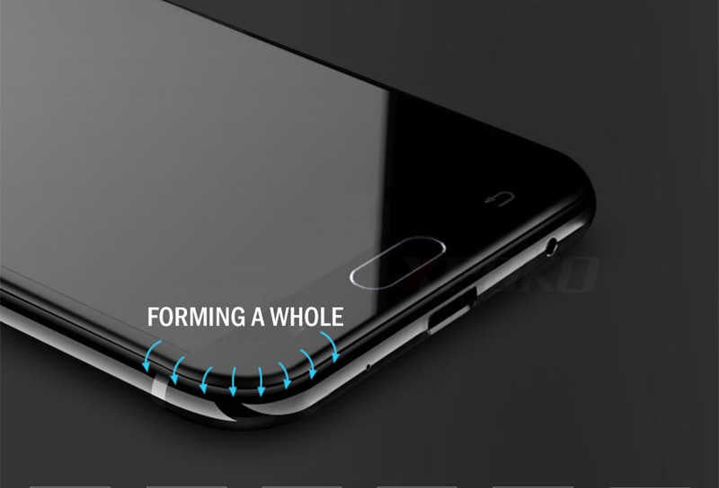 Galaxy J7 Prime Zore Kenarları Kırılmaya Dayanıklı Cam Ekran Koruyucu Gold