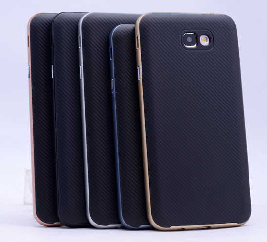 Galaxy J7 Prime Kılıf Zore İnce Mono Karbon Silikon Kapak Lacivert