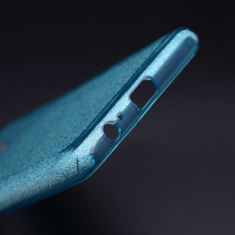 Galaxy J8 Kılıf Zore Shining Silikon Mavi