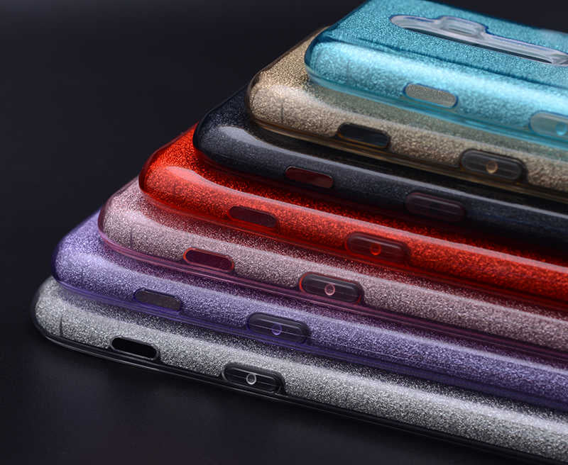 Galaxy J8 Kılıf Zore Shining Silikon Mavi