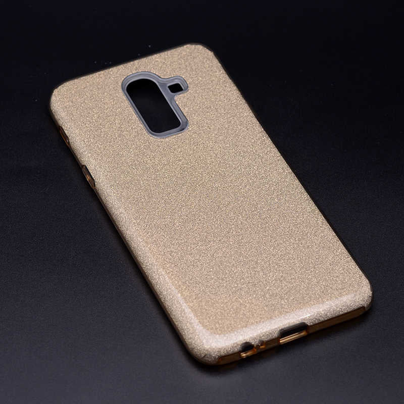 Galaxy J8 Kılıf Zore Shining Silikon Gold