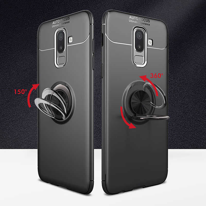 Galaxy J8 Kılıf Zore Ravel Silikon Kapak Siyah-Rose Gold