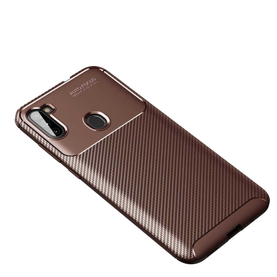 Galaxy M11 Kılıf Zore Negro Silikon Kapak Kahverengi