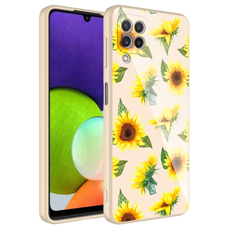 Galaxy M12 Kılıf Kamera Korumalı Desenli Sert Silikon Zore Epoksi Kapak NO5