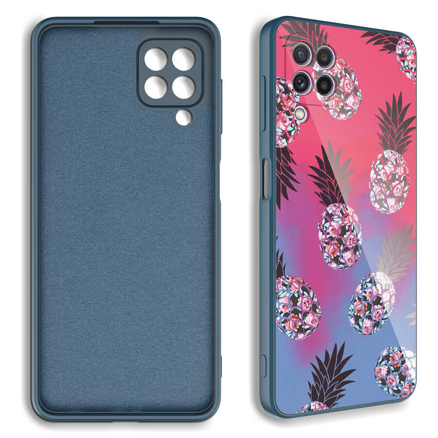 Galaxy M12 Kılıf Kamera Korumalı Desenli Sert Silikon Zore Epoksi Kapak NO5