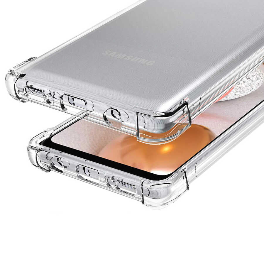 Galaxy M12 Kılıf Zore Nitro Anti Shock Silikon Renksiz