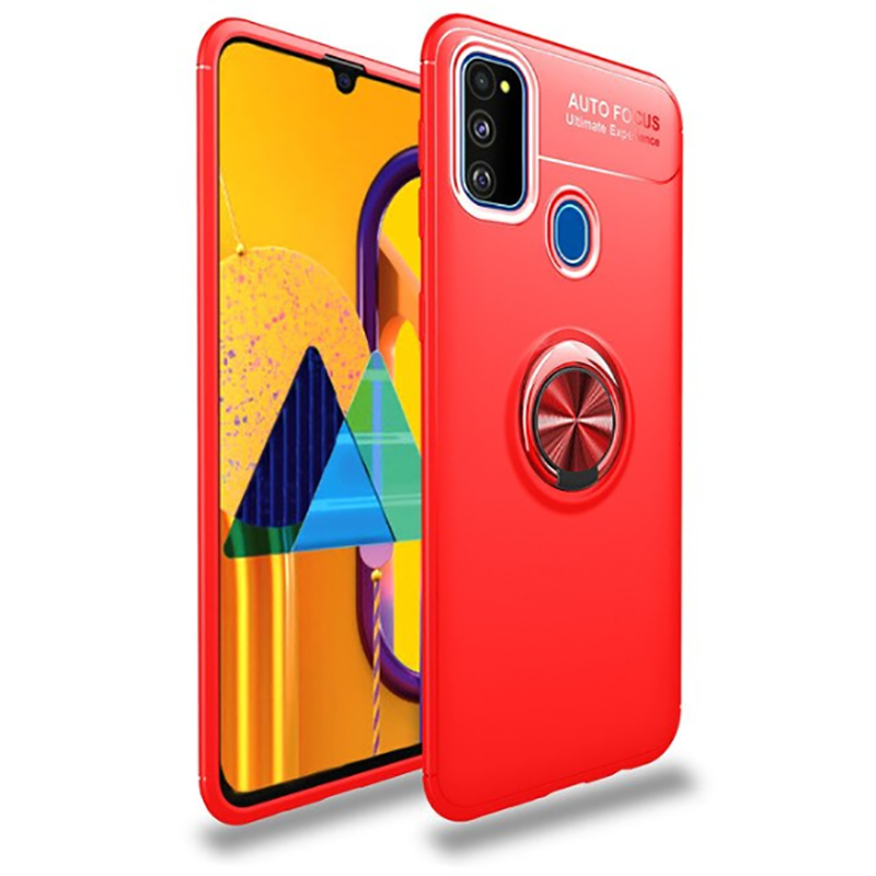 Galaxy M21 Kılıf Zore Ravel Silikon Kapak Siyah-Mavi