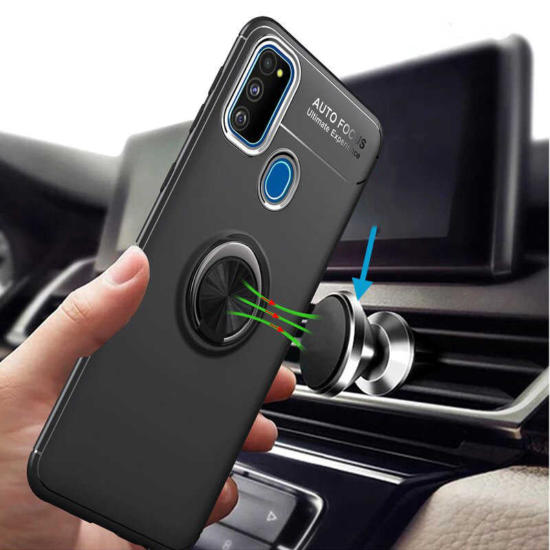 Galaxy M21 Kılıf Zore Ravel Silikon Kapak Kırmızı
