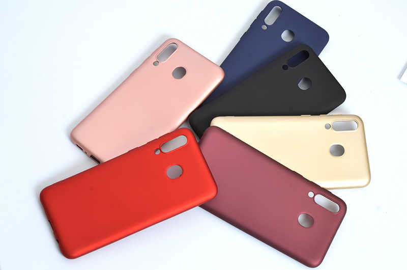 Galaxy M30 Kılıf Zore Premier Silikon Kapak Mürdüm