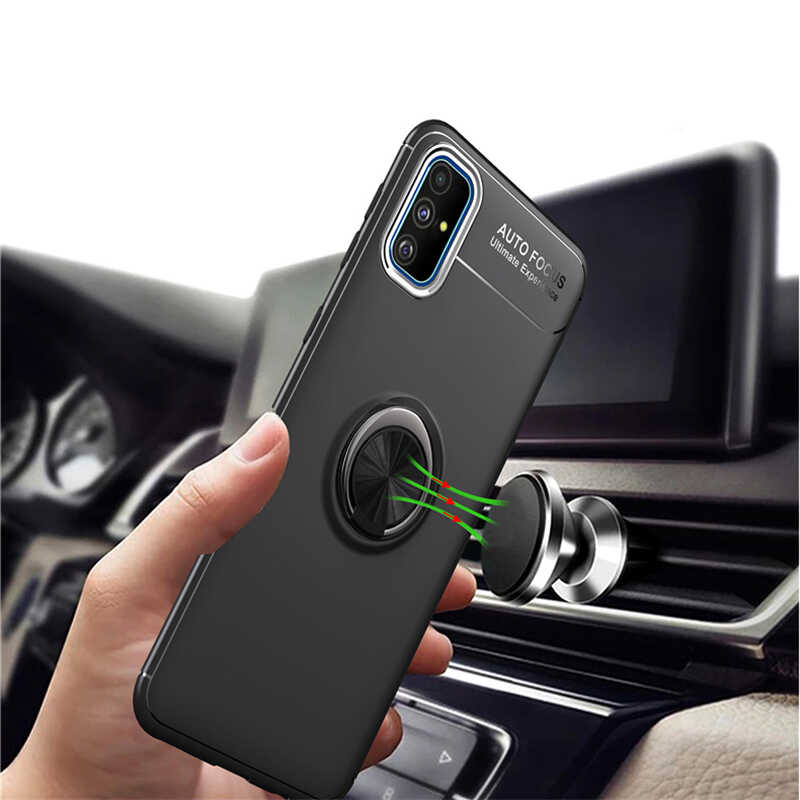 Galaxy M31S Kılıf Zore Ravel Silikon Kapak Siyah