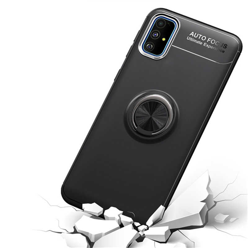 Galaxy M31S Kılıf Zore Ravel Silikon Kapak Siyah