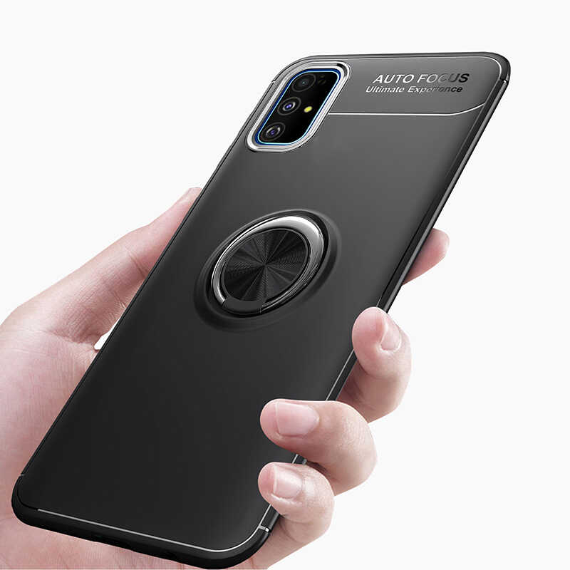 Galaxy M31S Kılıf Zore Ravel Silikon Kapak Siyah