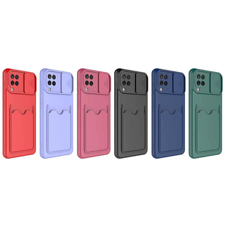 Galaxy M32 Kılıf Zore Kartix Kapak Koyu Mor