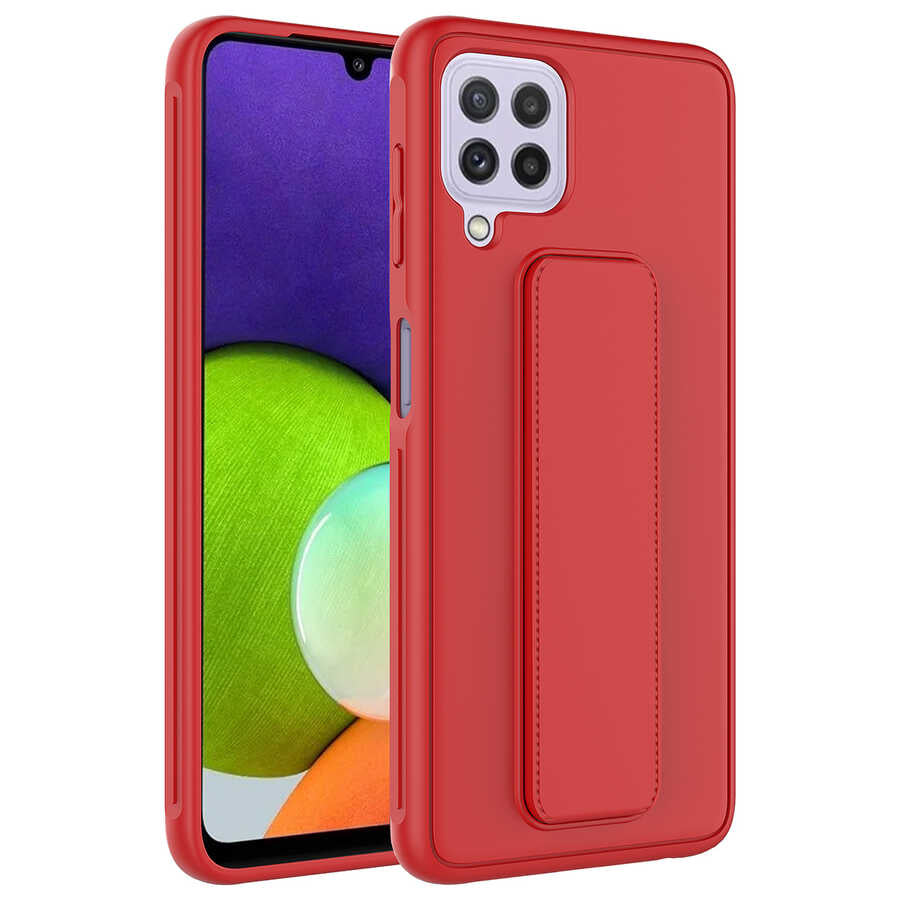 Galaxy M32 Kılıf Zore Qstand Kapak Kırmızı