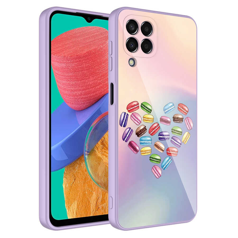 Galaxy M33 Kılıf Kamera Korumalı Desenli Sert Silikon Zore Epoksi Kapak NO1
