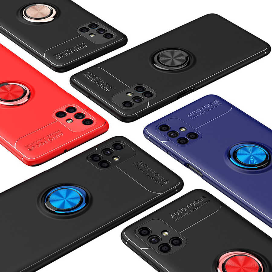 Galaxy M51 Kılıf Zore Ravel Silikon Kapak Siyah-Mavi