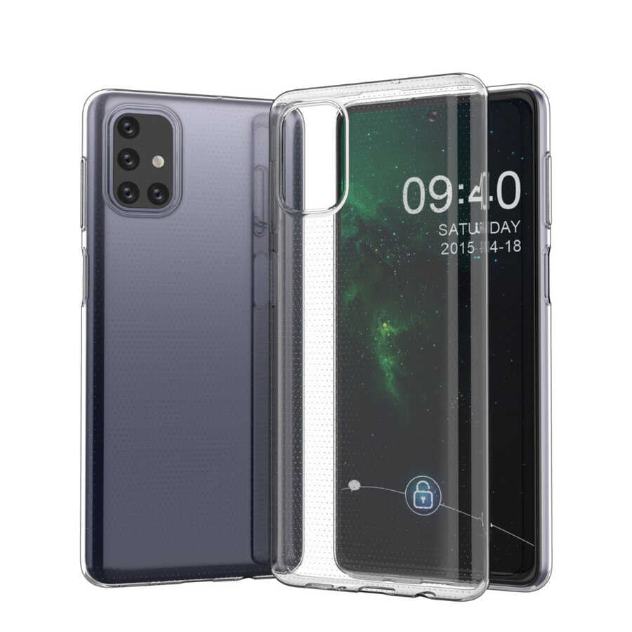 Galaxy M51 Kılıf Zore Süper Silikon Kapak Renksiz