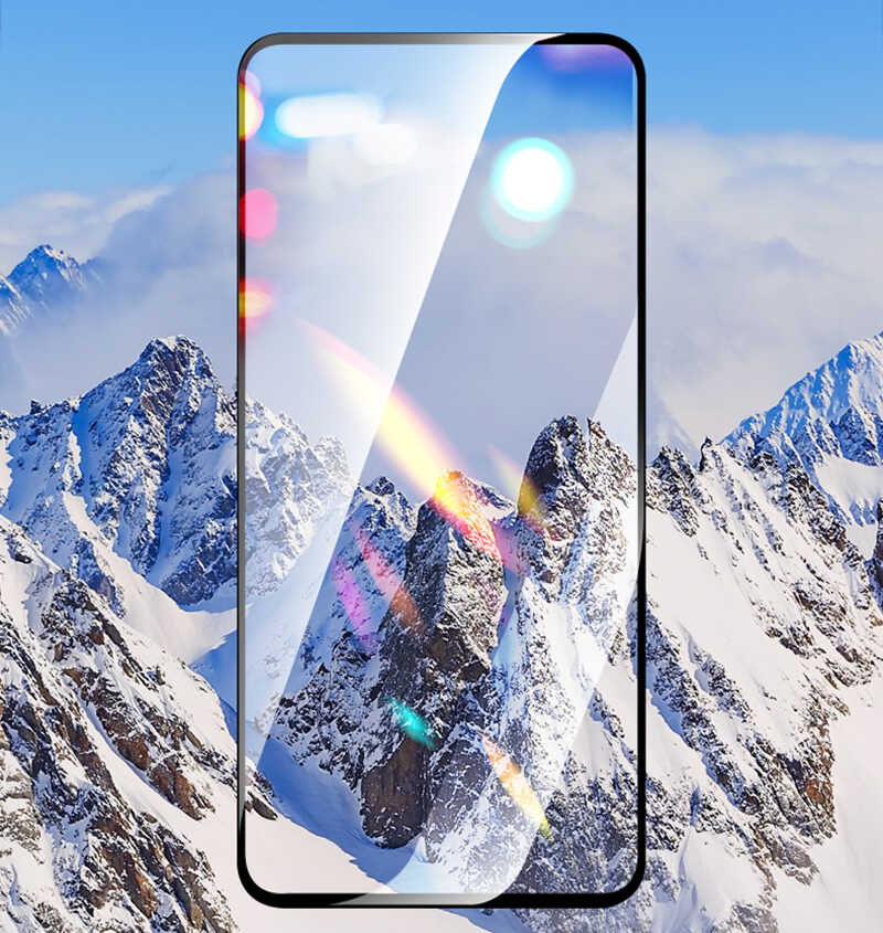 Galaxy M51 Zore Kenarları Kırılmaya Dayanıklı Cam Ekran Koruyucu Siyah