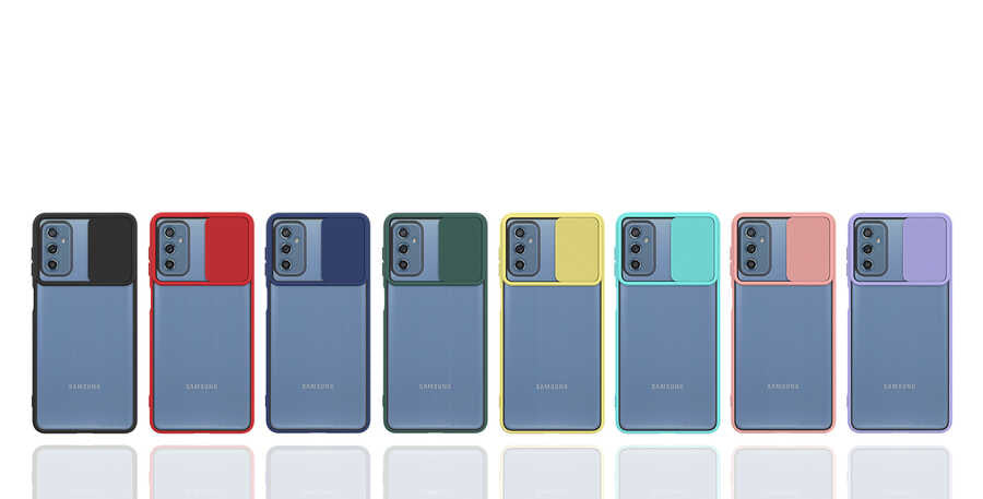 Galaxy M52 Kılıf Zore Lensi Kapak Sarı