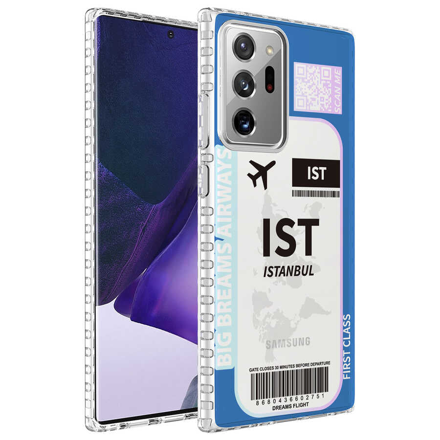 Galaxy Note 20 Ultra Kılıf Airbag Kenarlı Renkli Desenli Silikon Zore Elegans Kapak NO4