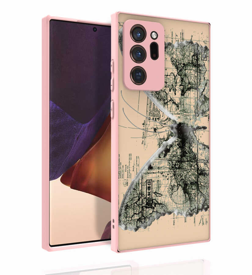 Galaxy Note 20 Ultra Kılıf Desenli Kamera Korumalı Parlak Zore Nora Kapak NO4