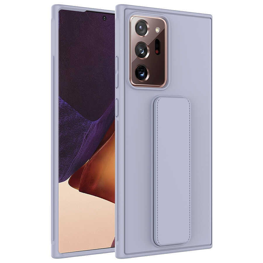 Galaxy Note 20 Ultra Kılıf Zore Qstand Kapak Gri