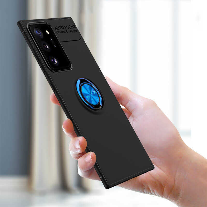 Galaxy Note 20 Ultra Kılıf Zore Ravel Silikon Kapak Mavi