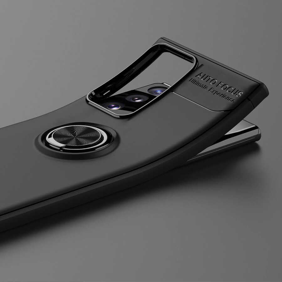 Galaxy Note 20 Ultra Kılıf Zore Ravel Silikon Kapak Siyah-Kırmızı