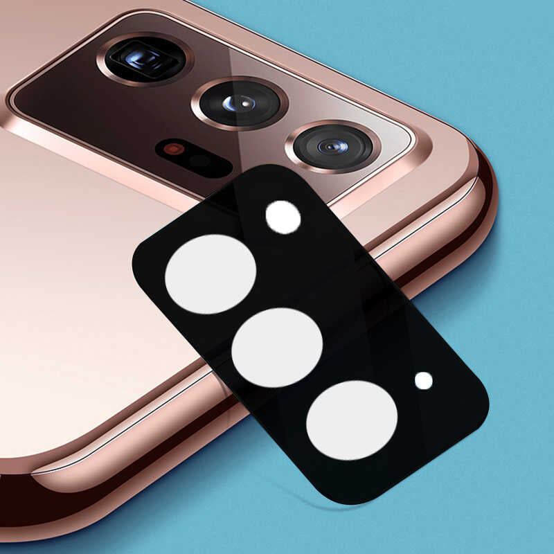 Galaxy Note 20 Zore Kamera Lens Koruyucu Cam Filmi Siyah