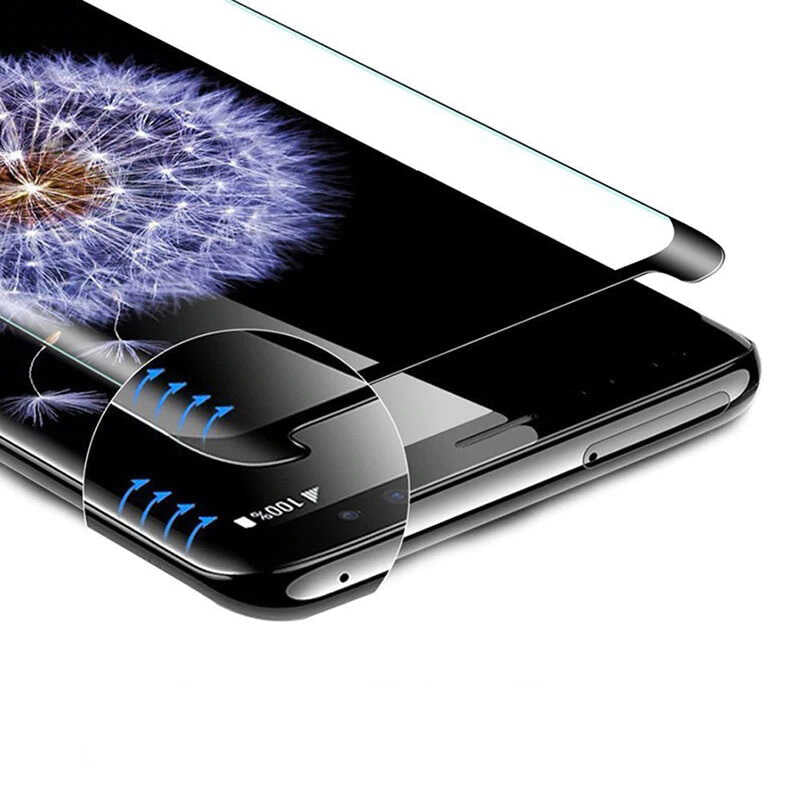 Galaxy Note 8 Zore Kavisli Full Yapışkanlı Cam Ekran Koruyucu Siyah