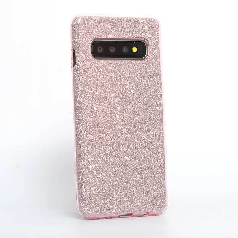 Galaxy S10 Kılıf Zore Shining Silikon Rose Gold