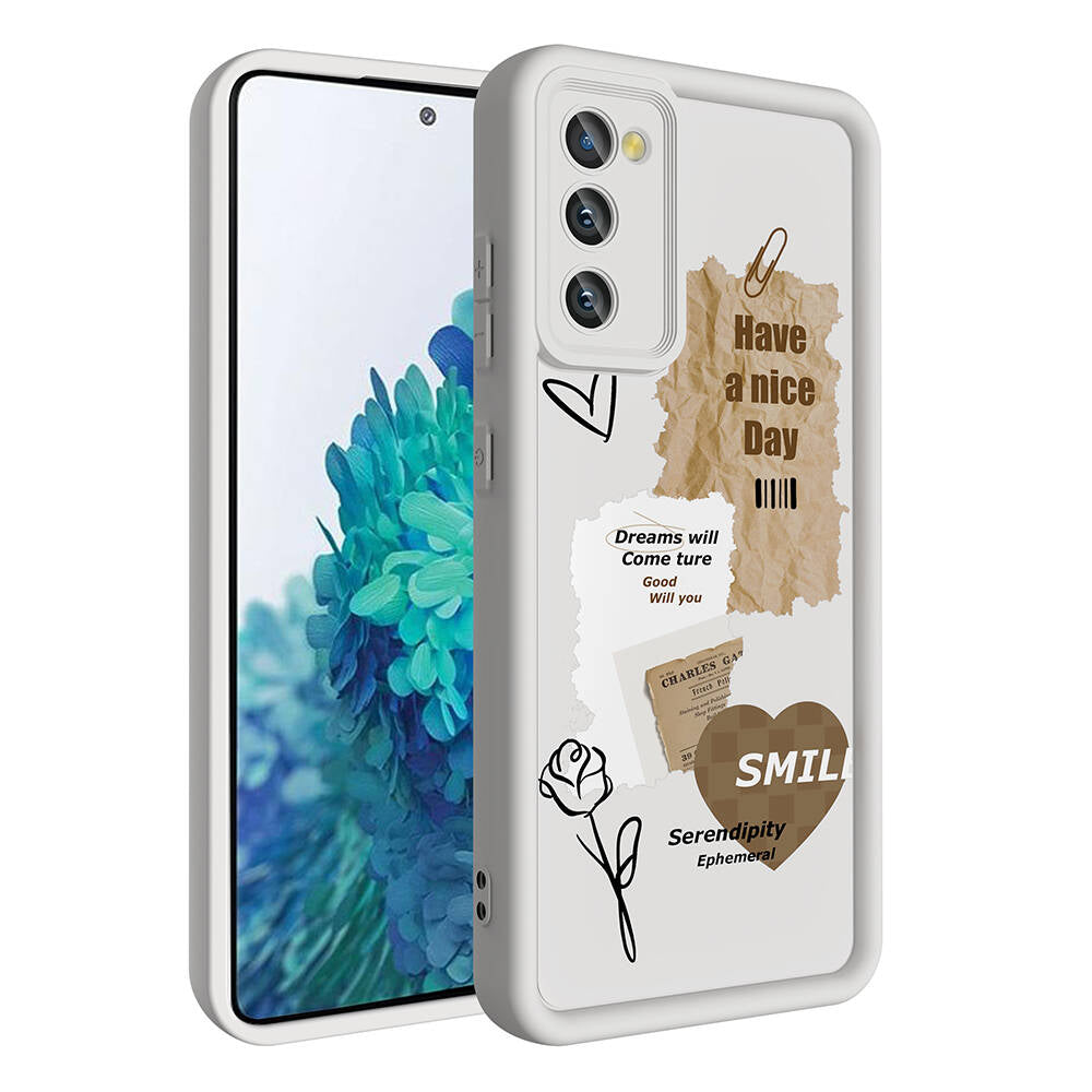 Galaxy S20 FE Kılıf Kamera Korumalı Baskılı Arka Yüzey Zore Klas Kapak Beyaz