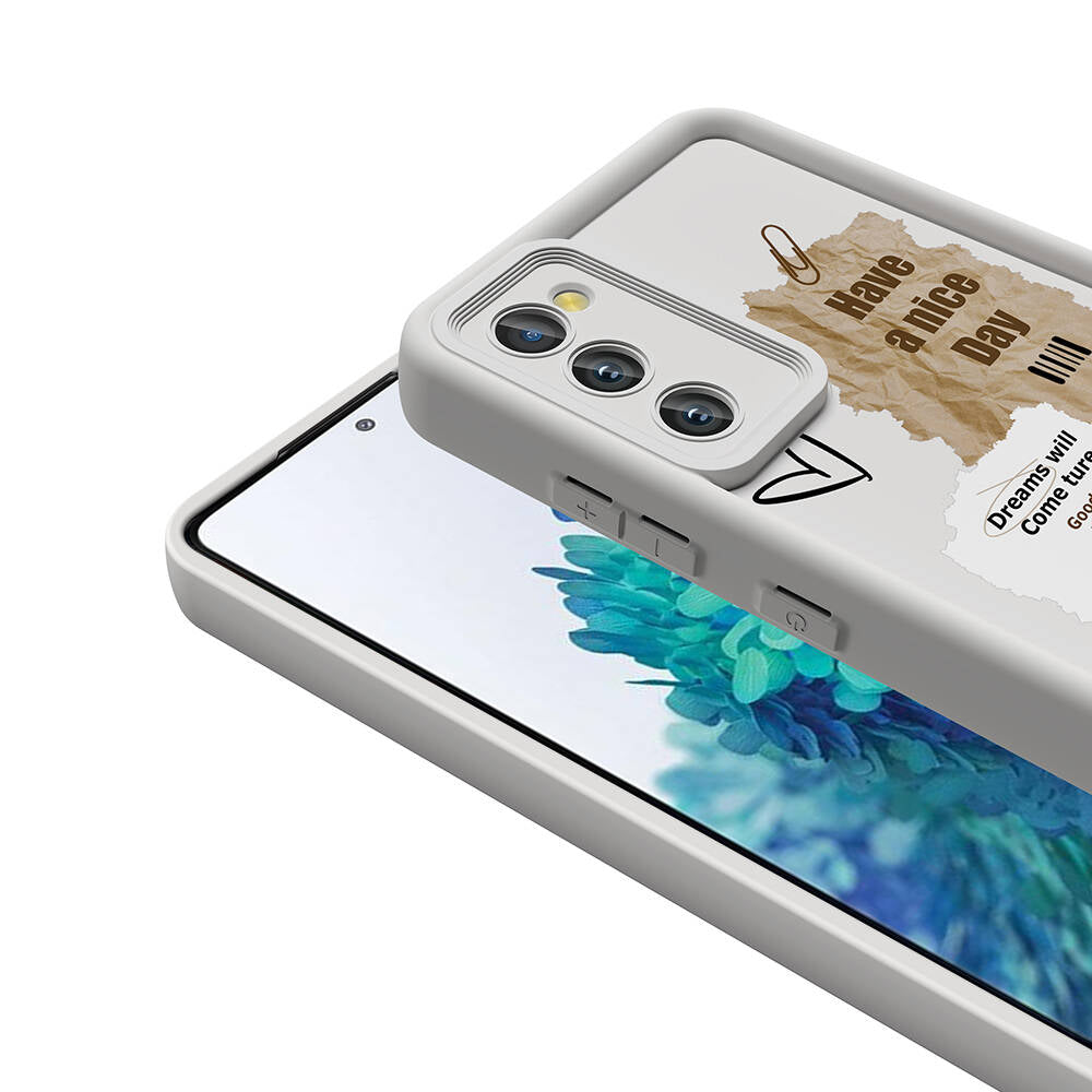Galaxy S20 FE Kılıf Kamera Korumalı Baskılı Arka Yüzey Zore Klas Kapak Koyu Kahve
