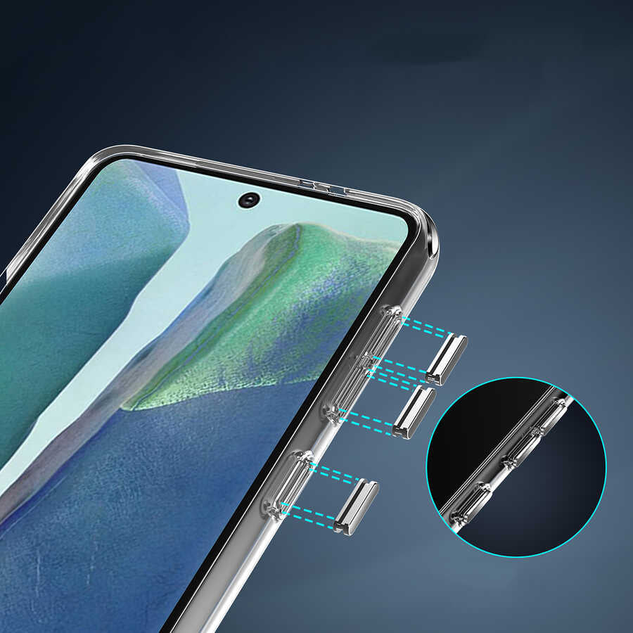 Galaxy S20 FE Kılıf Standlı Şeffaf Silikon Zore L-Stand Kapak Renksiz