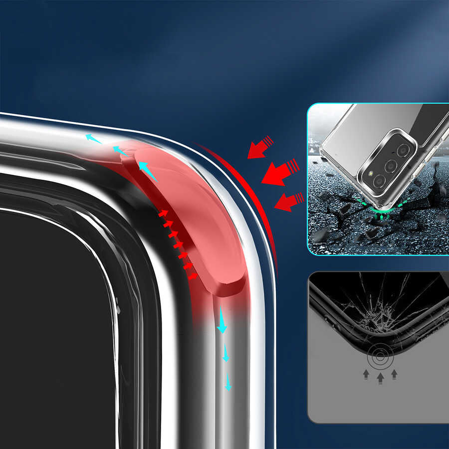 Galaxy S20 FE Kılıf Standlı Şeffaf Silikon Zore L-Stand Kapak Renksiz