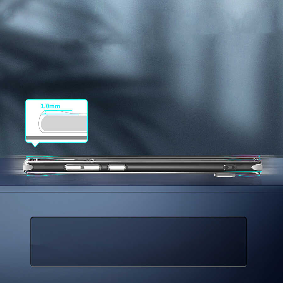 Galaxy S20 FE Kılıf Standlı Şeffaf Silikon Zore L-Stand Kapak Renksiz