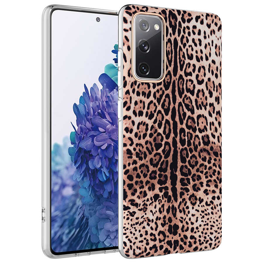 Galaxy S20 FE Kılıf Zore Bella Kapak Leopar