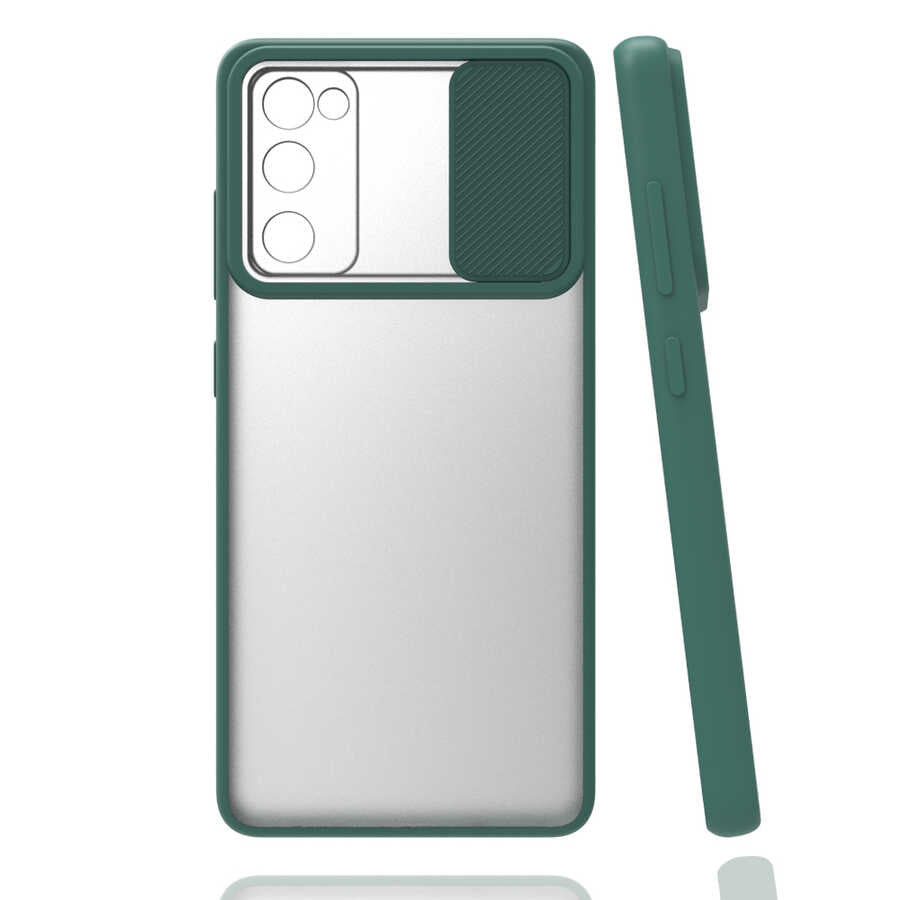 Galaxy S20 FE Kılıf Zore Lensi Kapak Koyu Yeşil
