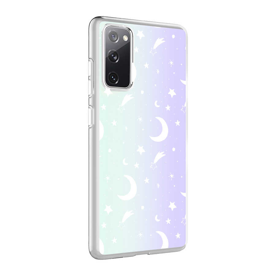 Galaxy S20 FE Kılıf Zore M-Blue Desenli Kapak