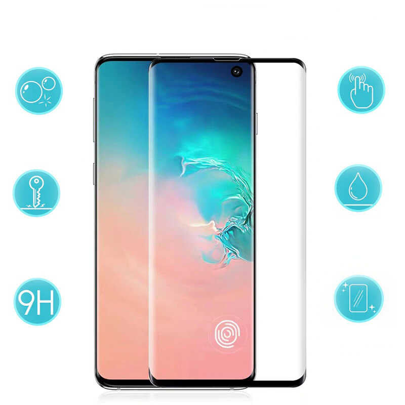 Galaxy S20 Plus Zore Kavisli Full Yapışkanlı Cam Ekran Koruyucu Siyah