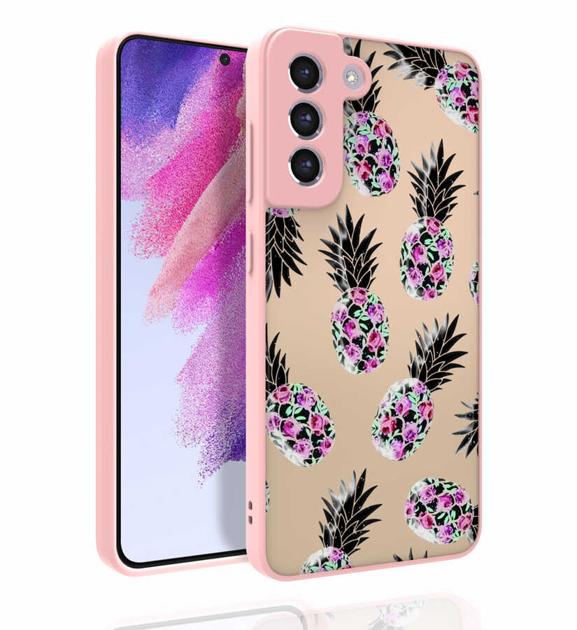 Galaxy S21 FE Kılıf Desenli Kamera Korumalı Parlak Zore Nora Kapak NO1