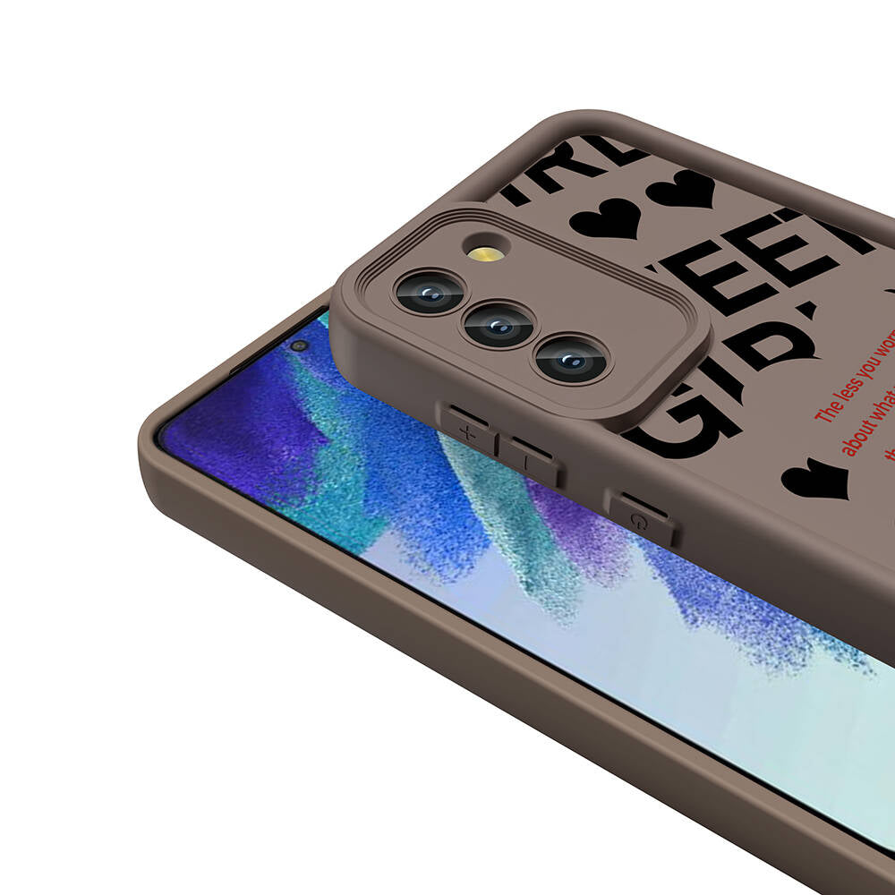 Galaxy S21 FE Kılıf Kamera Korumalı Baskılı Arka Yüzey Zore Klas Kapak Beyaz