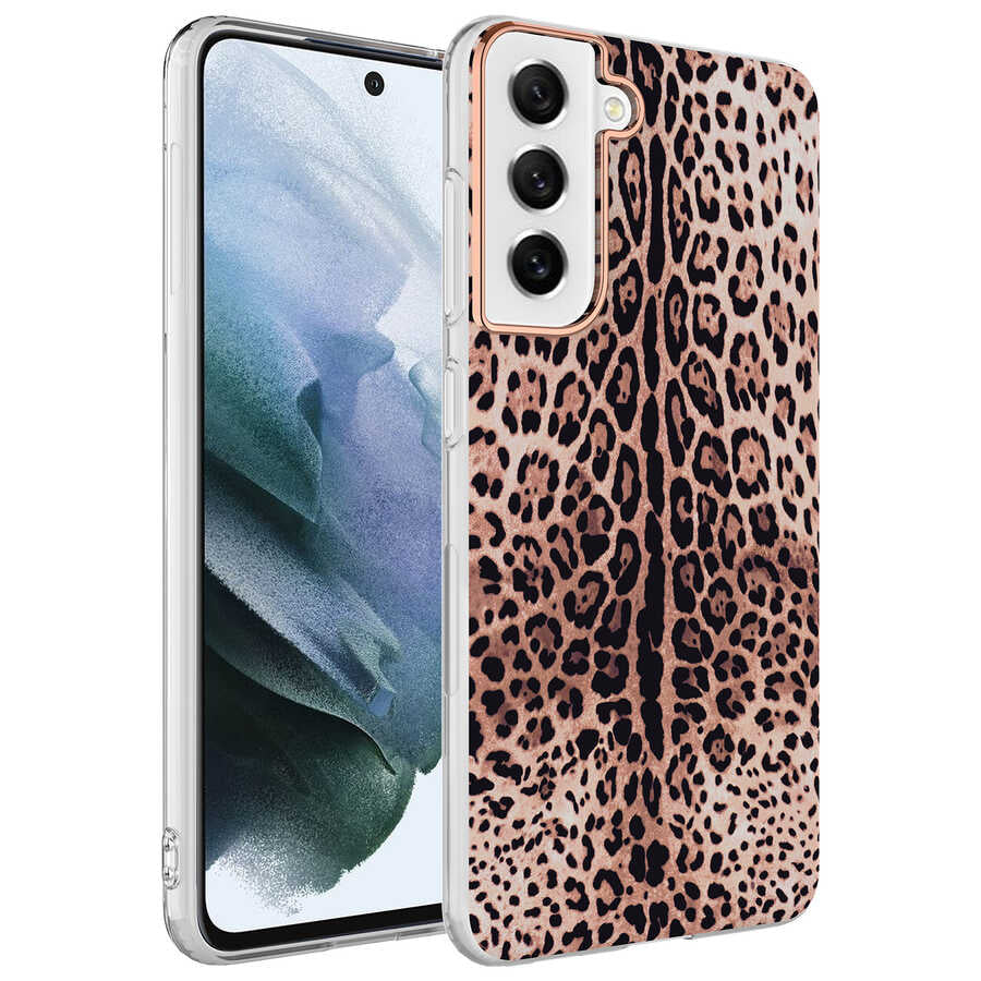 Galaxy S21 FE Kılıf Zore Bella Kapak Leopar