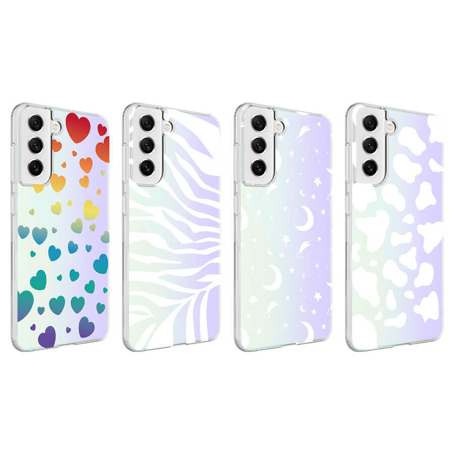 Galaxy S21 FE Kılıf Zore M-Blue Desenli Kapak Zebra No1